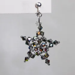Clips  - Silver brass - Earrings Pavo - Clips  - Silver brass - Laiton argenté